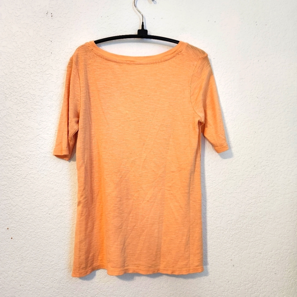 J. Jill Scoop-Neck Elbow Sleeve Pima Cotton T-Shirt, Size XS - Picture 2 of 5